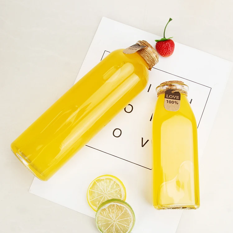 Kombucha Glass Bottle Milk Juice With Cork Lid