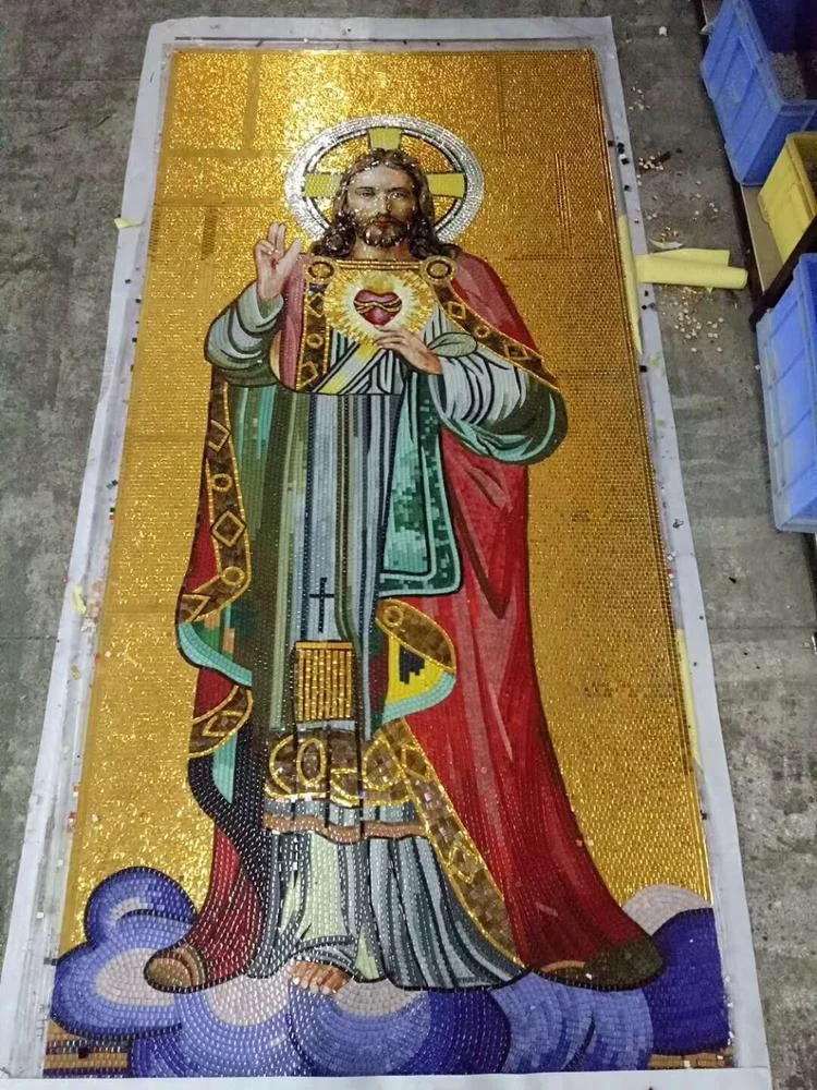 Religious mosaic, church mosaic pattern