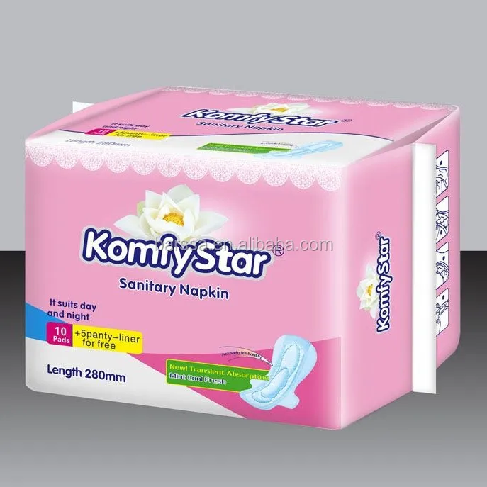 factory wholesale komfy star sanitary napkin super soft napkin lady pads paper