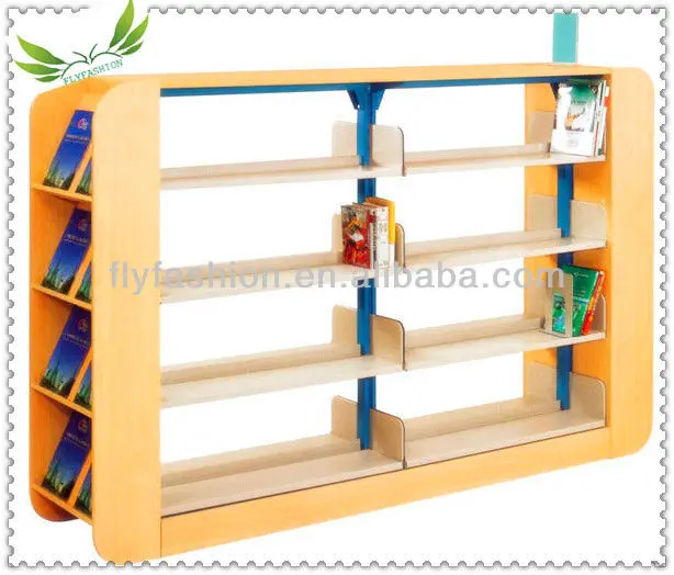 School library furniture wood/metal book shelf