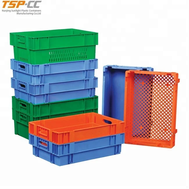 Крупные партии, перфорированная, изготовленная на заказ, натуральная рыба, пушистая, Штабелируемая пластиковая корзина для хранения для супермаркета