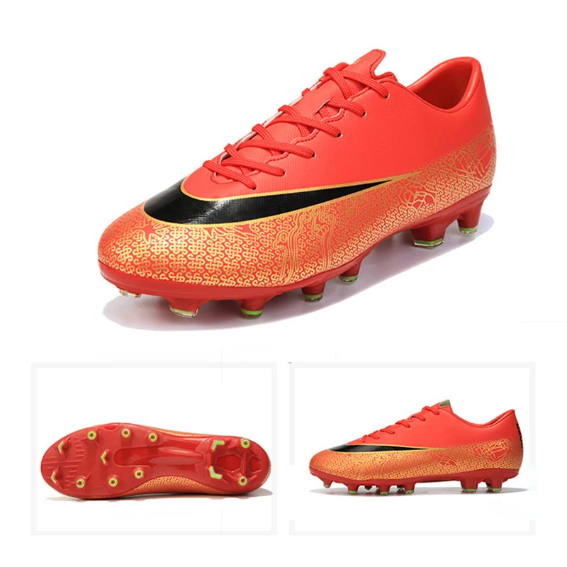 Topsion Hot-Selling Unisex Pu Upper Men Sport Football Trainer Soccer Shoes