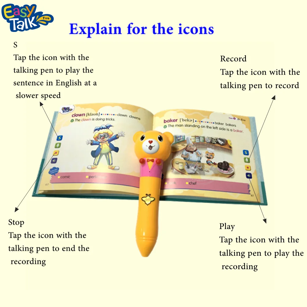 Preschool English Touch Talk Pen Educational Toys Learning English Vocabulary Words