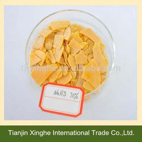 
NaHS 70% yellow flakes Sodium Hydrosulfide for leather flotation activator textile and dyestuff mining chemical 