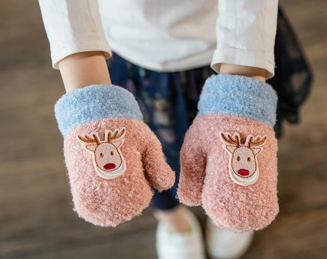 
2019 Christmas Chidren Kiss Cute Warmer Winter Gloves 