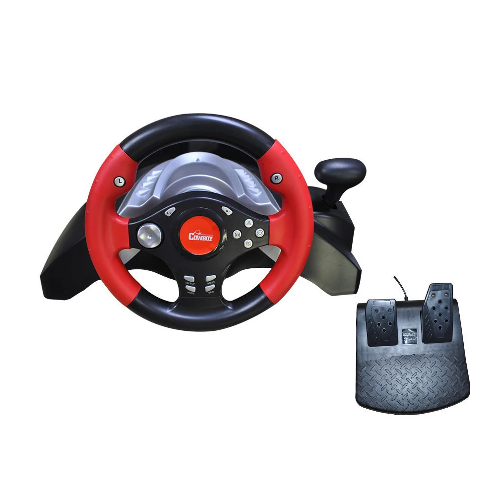 best price 3in1 180-degree steering angle game wheel car racing game controller with pedal gamepad for project-car-games