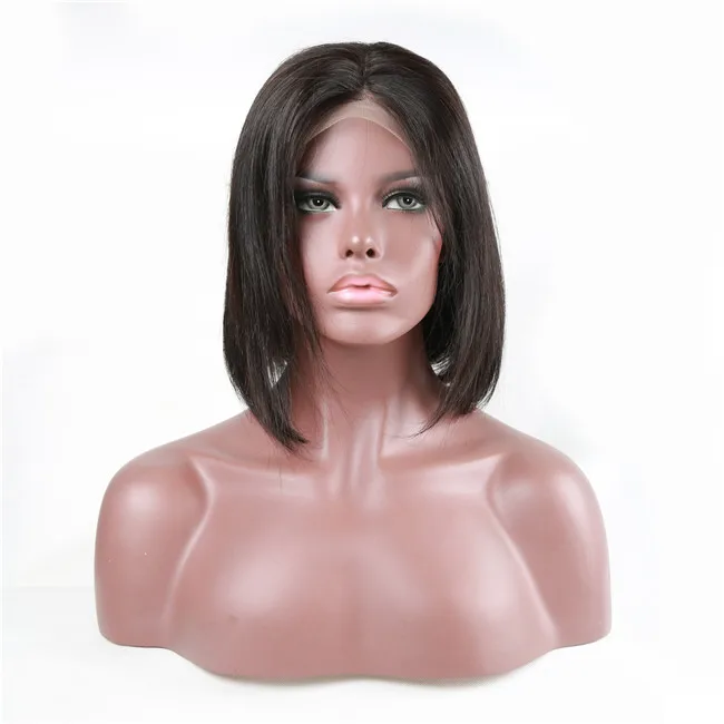 Virgin Malaysia straight Bob hairstyle lacefront wig human hair