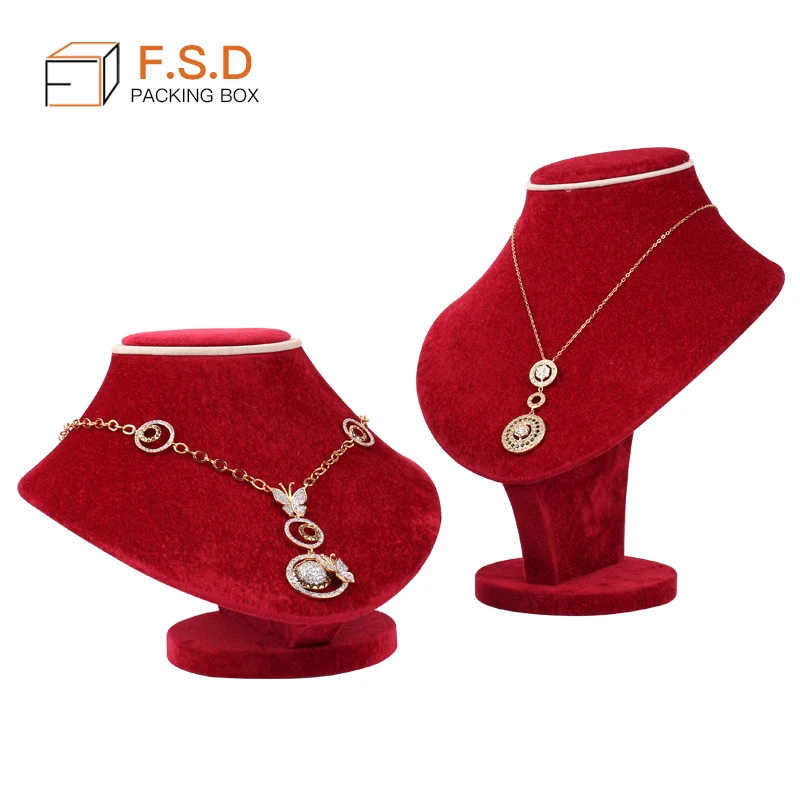 FSD Factory Custom high end jewelry display stand set wholesale velvet jewelry display personalized design jewelry display