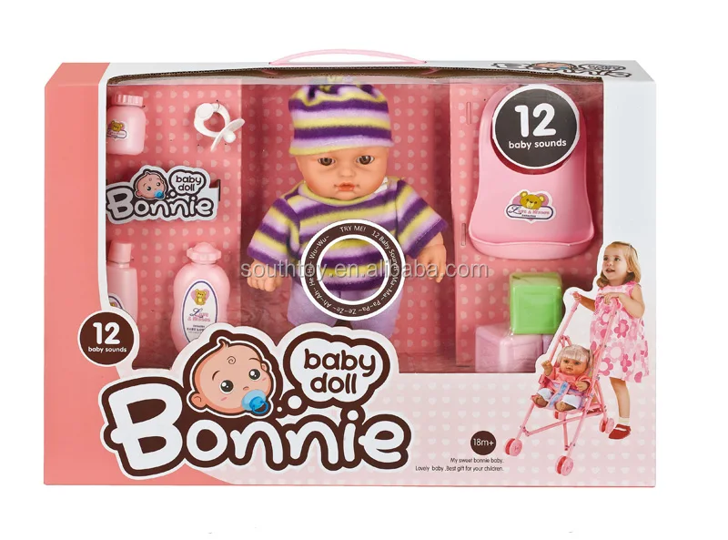 16inch Kids connection baby doll stroller play set