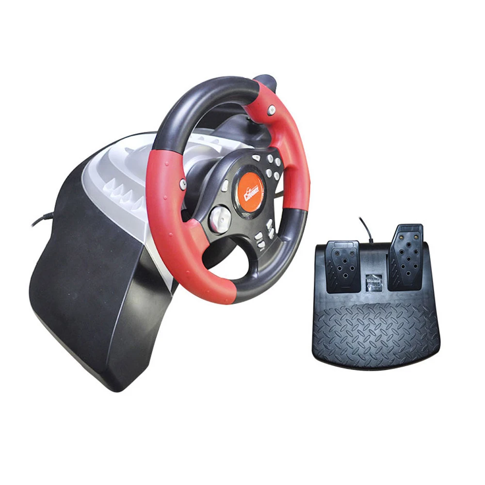 best price 3in1 180-degree steering angle game wheel car racing game controller with pedal gamepad for project-car-games