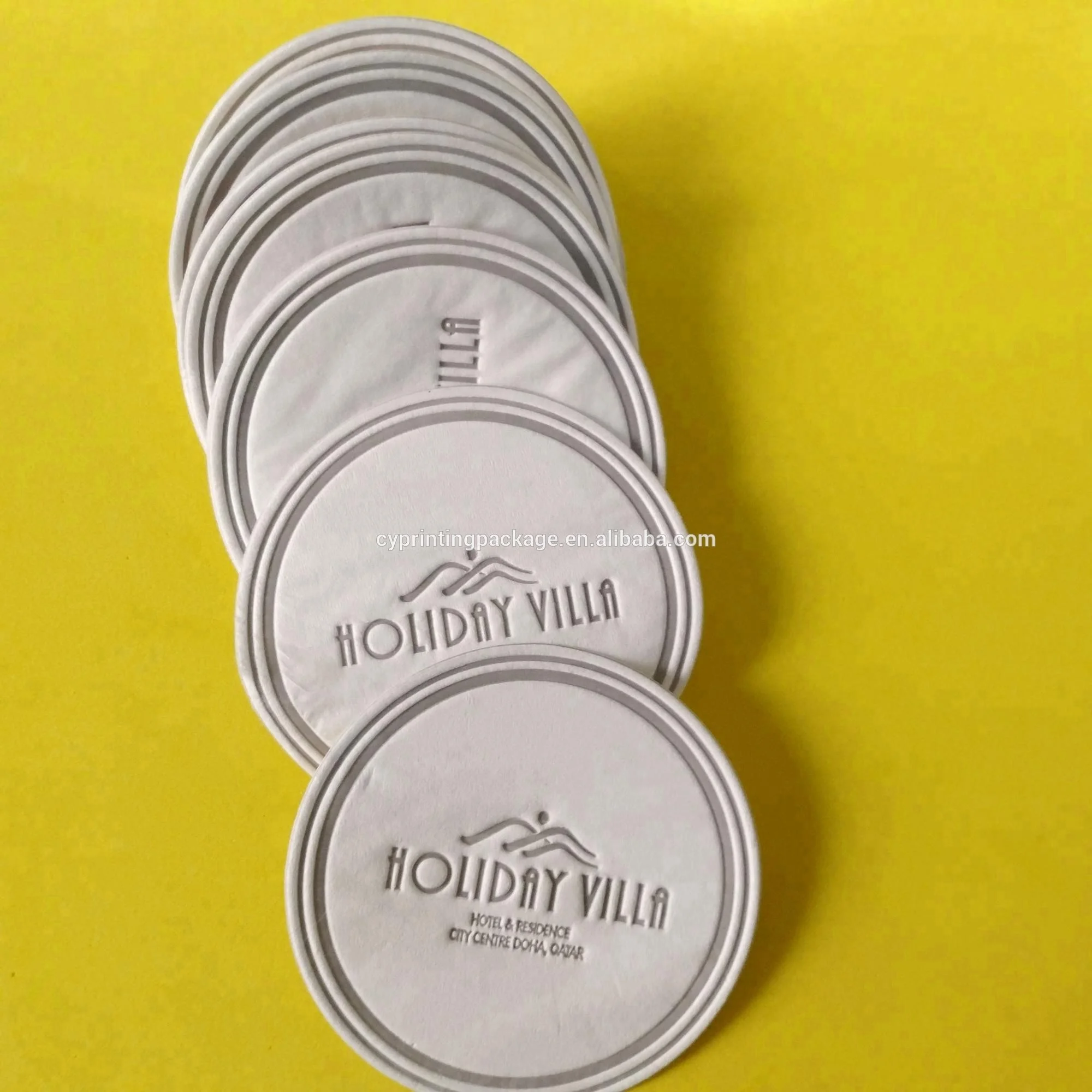 
wholesale tissue paper coaster customized logo paper absorbent coaster 