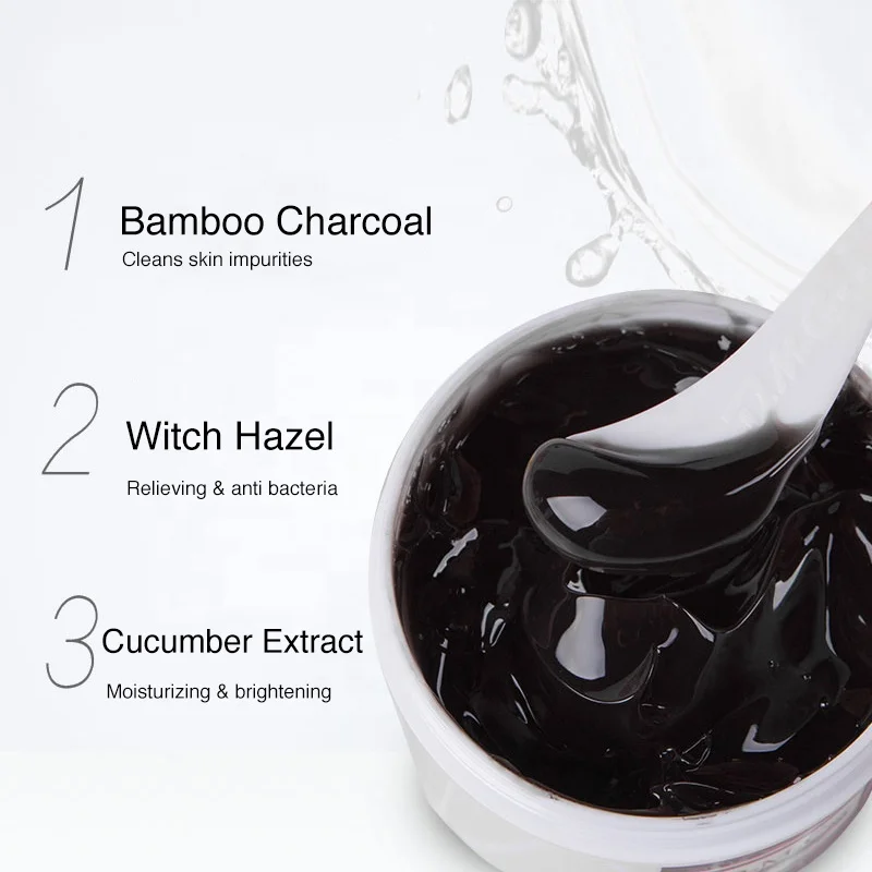 Private label anti acne oil control skin pores deep cleansing bamboo charcoal moisturizing jelly mask