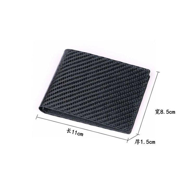 Custom real carbon fiber leather card holder men wallet factory price