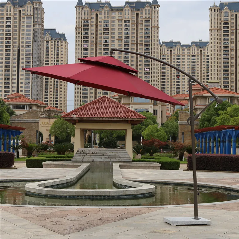 
New arrival double top outdoor banana umbrella outside beach golf inverted fold folding custom large outdoor big umbrella garden 