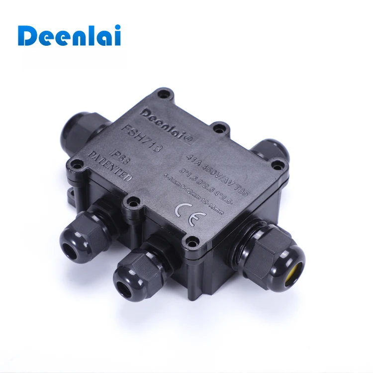 5 way IP68 small waterproof cable junction box with direct connectors for underwater lights