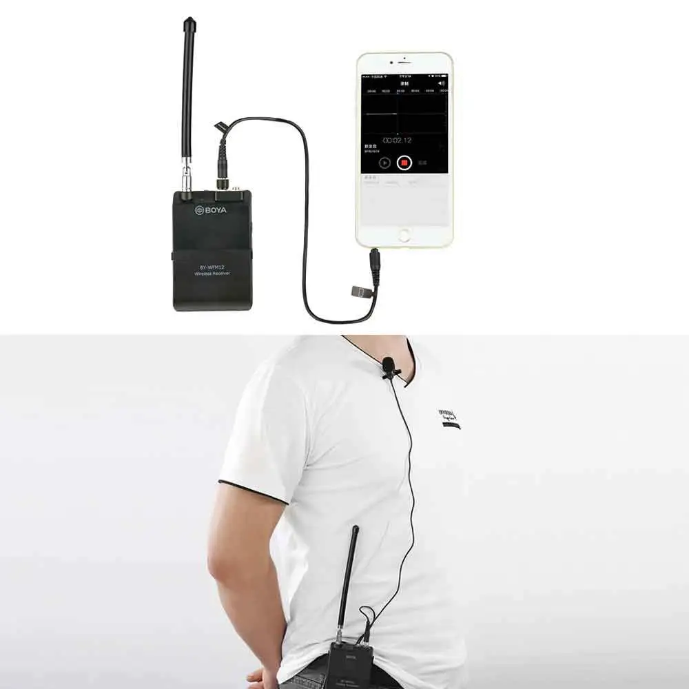 
BY-WFM12 Camcorders mini audio microphone VHF Wireless Microphone System Audio recorders for DSLR Cameras & Smartphones 