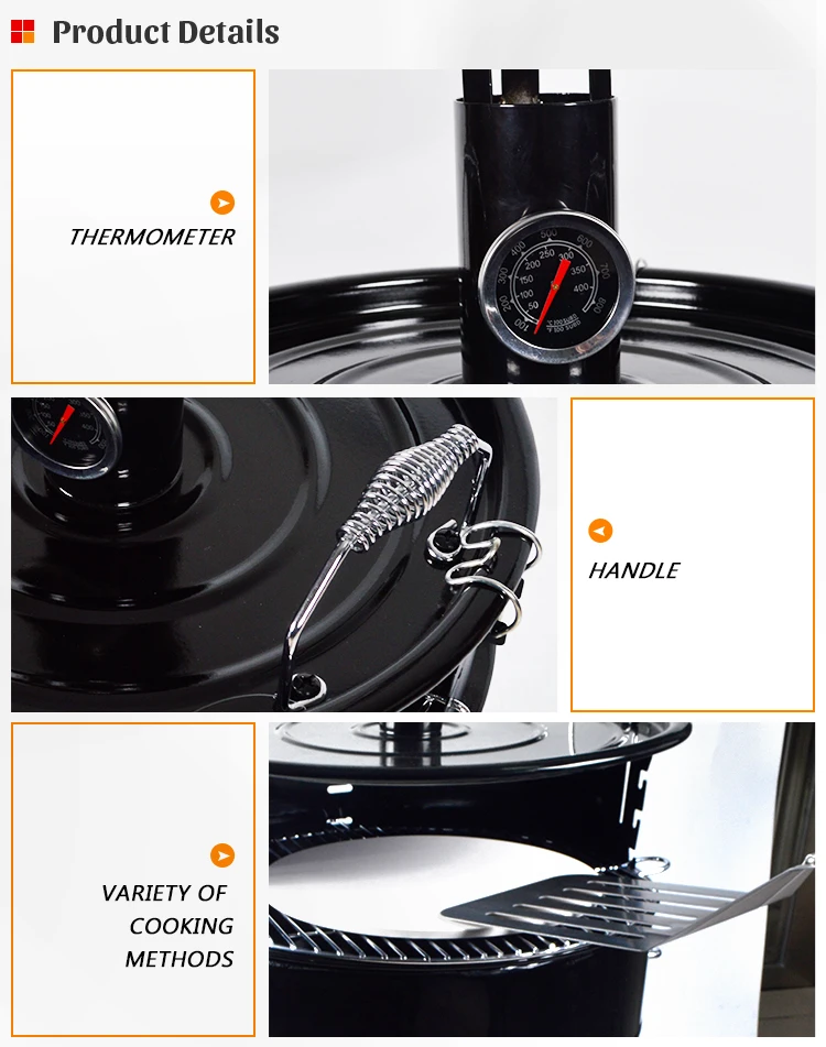 Outdoor Used Large Barrel Grill Charcoal 5 In 1 Smoker BBQ Barbecue Oil Drum Grills For Outdoor Backyard