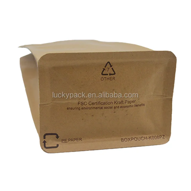 
Easy Tear Zipper Top Food Grade Kraft Paper Aluminum Foil Lined Coffee Bag With Valve 