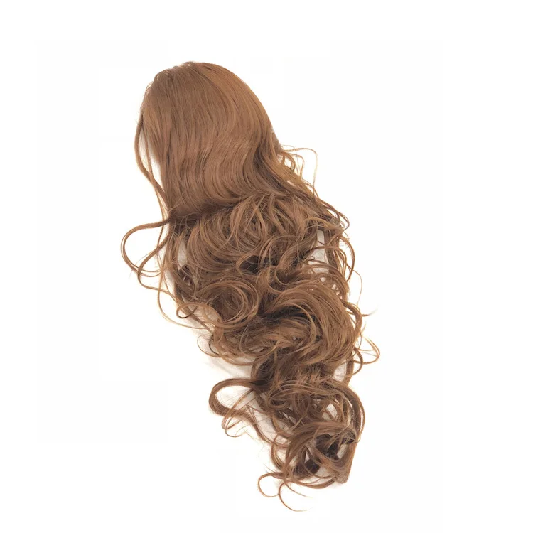 
drawstring natural no shiny Long curly synthetic drawstring ponytail 