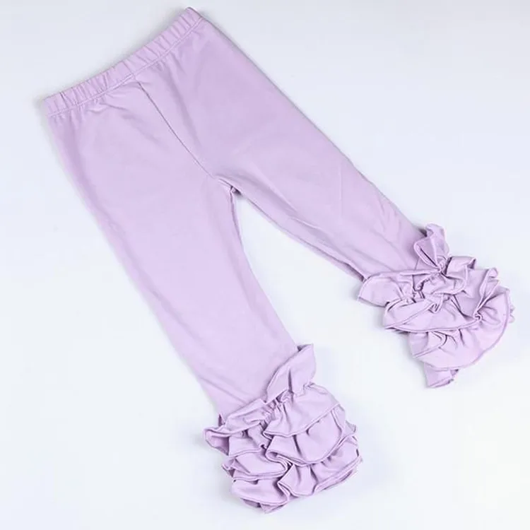 Girls ruffle pants icing leggings boutique children solid leggings wholesale little girl icing pants
