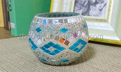 Good quality acrylic mosaic candle holder glass