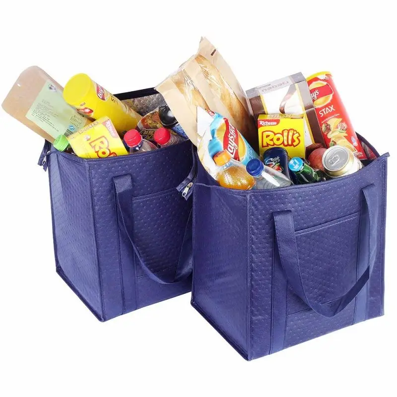 
Thermo Tote Grocery Food Delivery Extra Large Insulated Non Woven Thermo Bag Thermal Cooler Bag 