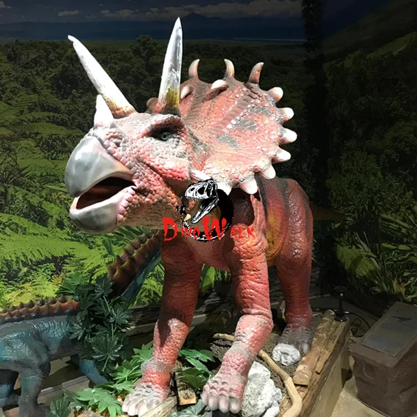 Outdoor amusement park animatronic realistic life size mechanized dinosaur model for sale