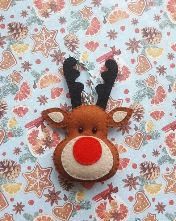 5 Pieces Christmas Tree Hanging Decorations Felt Christmas Ornaments for Home Decor