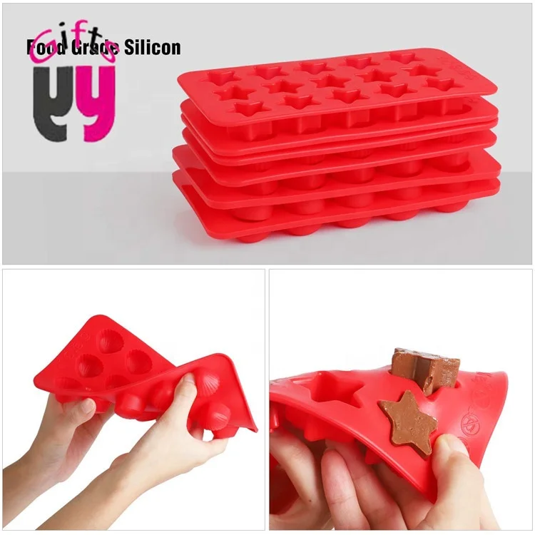 BPA free chocolate Jelly bean star shell heart molds silicone 3d silicone mold