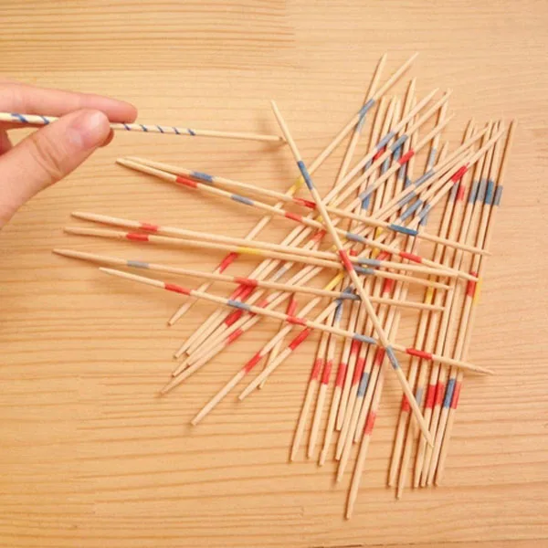 Baby Educational Wooden Traditional Mikado Spiel Pick Up Sticks With Box Game