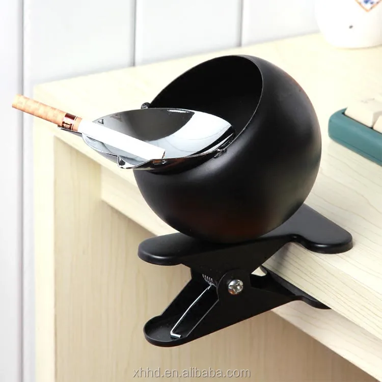 High Quality Funny Design Metal Ashtray With Cilp Cigarette Cendrier Smoking Cinzeiro For Table Home Accessories Decoration