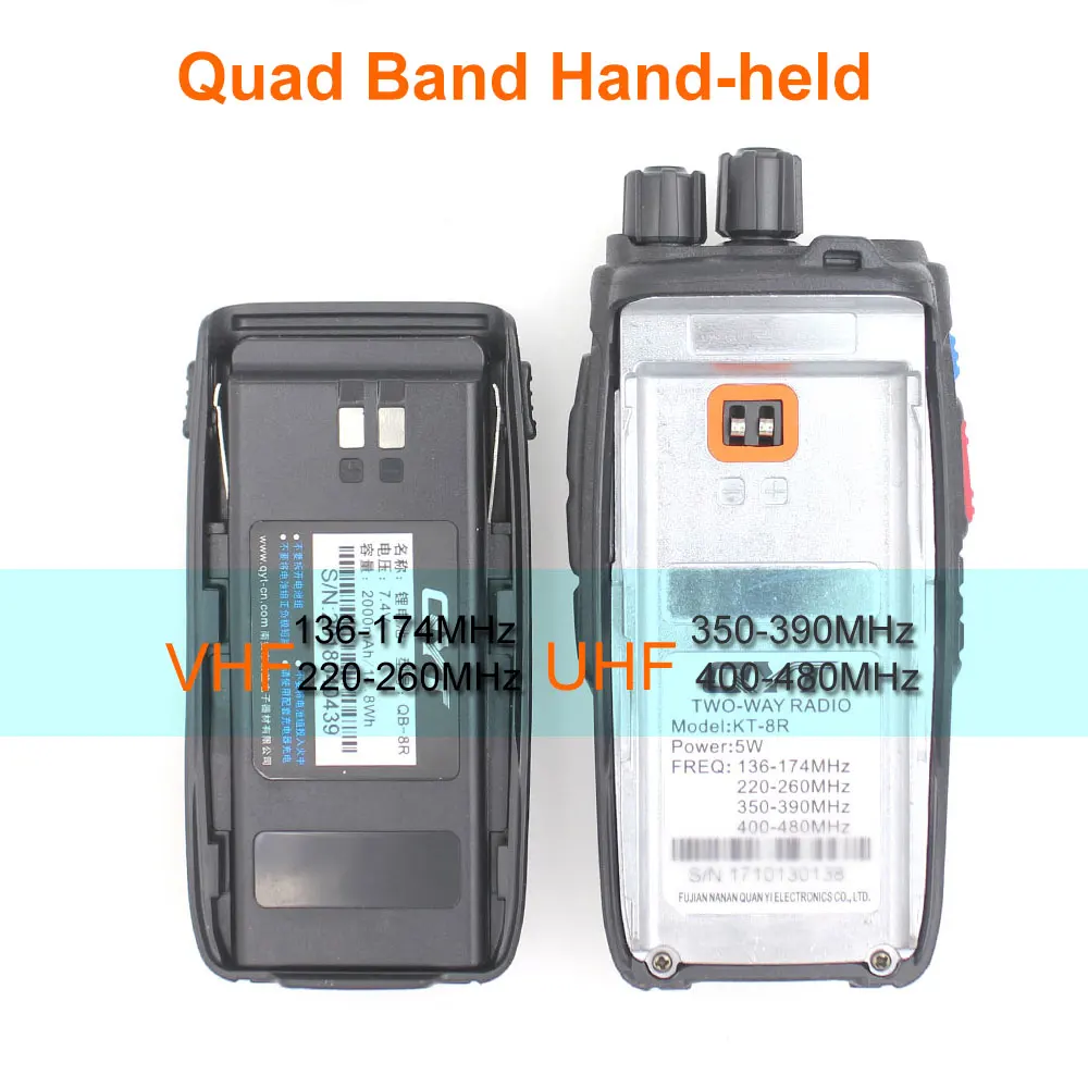 Quad Band portable 2  way radio KT-8R 4 band  KT 8R UV ham radio  KT8R color display 5W ham radio  transceiver