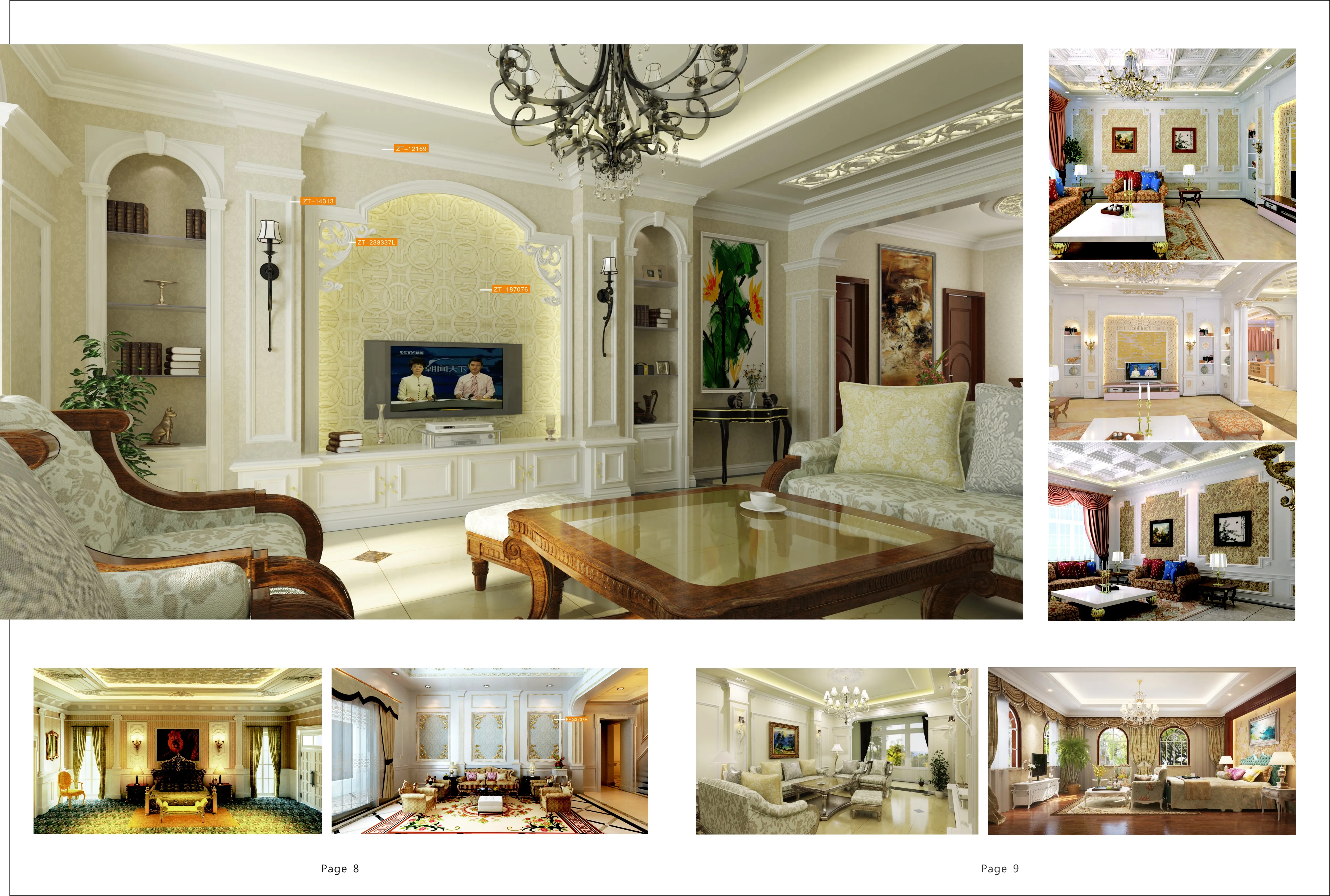 
Classic polyurethane foam cornices for interior decoration 