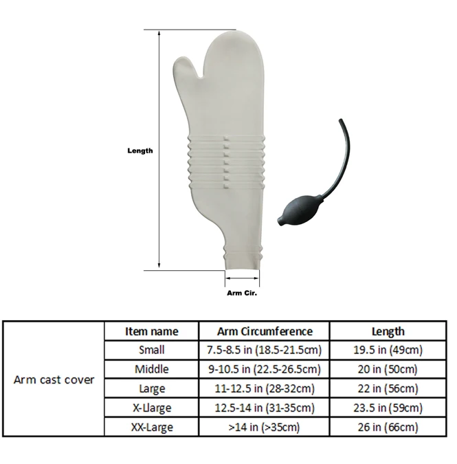 Waterproof Adult Sealed Cast Bandage Protector Wound Fracture Hand Arm
