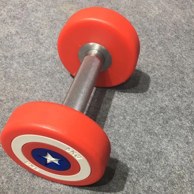Hot selling captain america mark round pu dumbbells