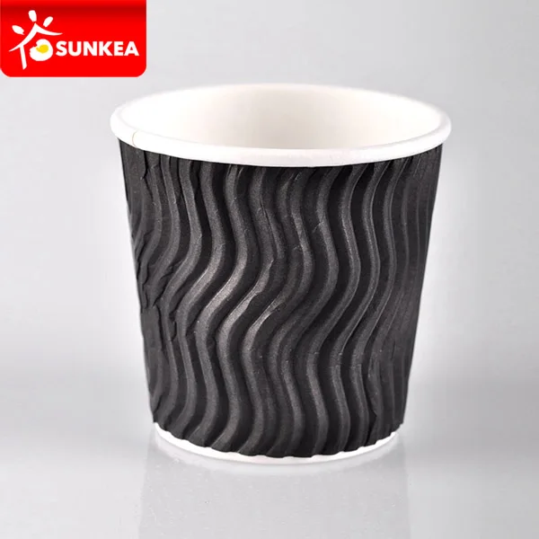 Disposable ripple wall black coffee paper cup