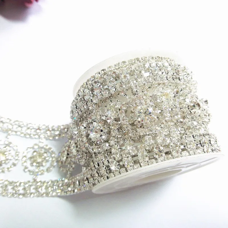 
Big Size Thin Full Rhinestone Crystal Chain Trimming for Wedding 