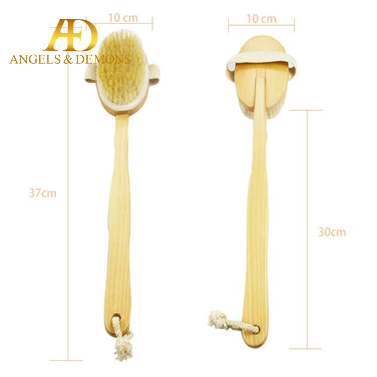 
Private Label Detachable Long Handle Massage Wood Bamboo Natural Bristle Dry Skin Bath Body Brush 