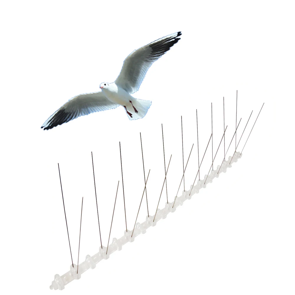 GKPC-55 : Pest Control Pigeon Trap Bird Spikes Pigeon Deterrent Stainless Steel for Animal Control Use Transparent 50cm 2cm PC