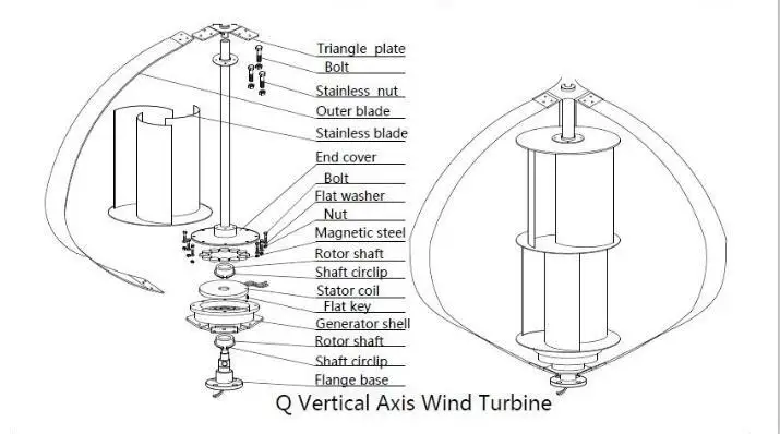 Portable micro 400w 3 phase wind turbine generator