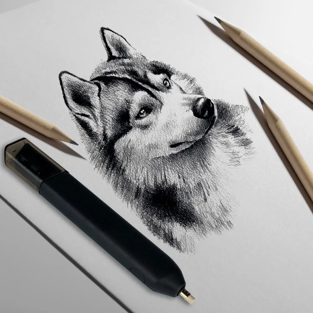 Резиновый Электрический ластик JINDING TOTU с точилкой для карандашей