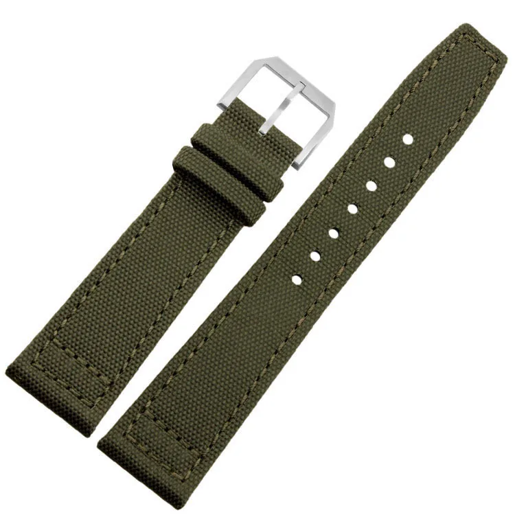 Custom your brand high quality 20mm waterproof canvas leather nylon strap