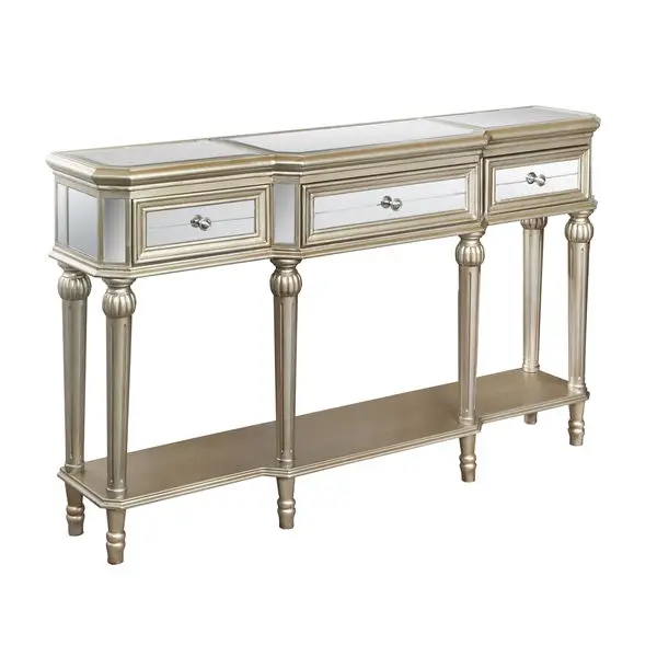 Good quality hot selling mirrored console table with three drawers