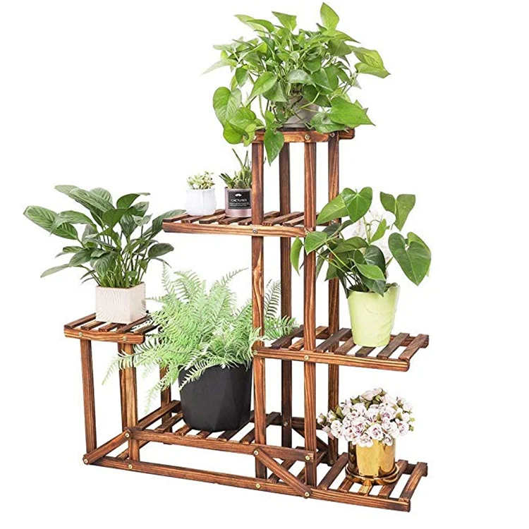 
High quality indoor wooden plant stand display flower pot shelf 