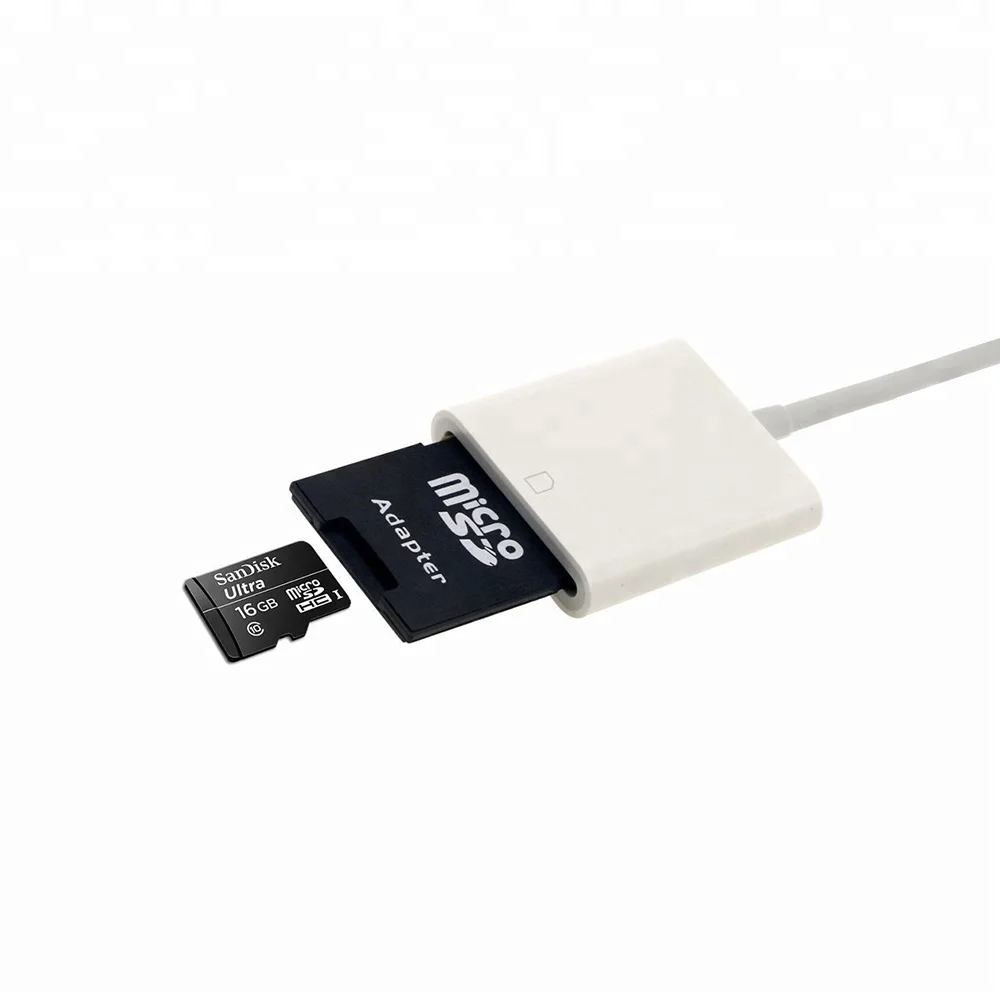 
2 in 1 OTG 8pin to SD TF Memory Card Reader for iPhone iPad Card Reader Adapter 