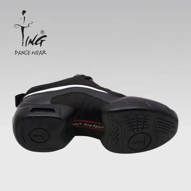 leather and mesh upper dance sneakers dance shoes