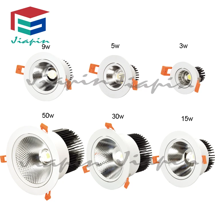 Recessed Cutout 160mm  3w 5w 9w 15w 30w 50w LED  COB Ceiling Light  Spotlight  Downlight