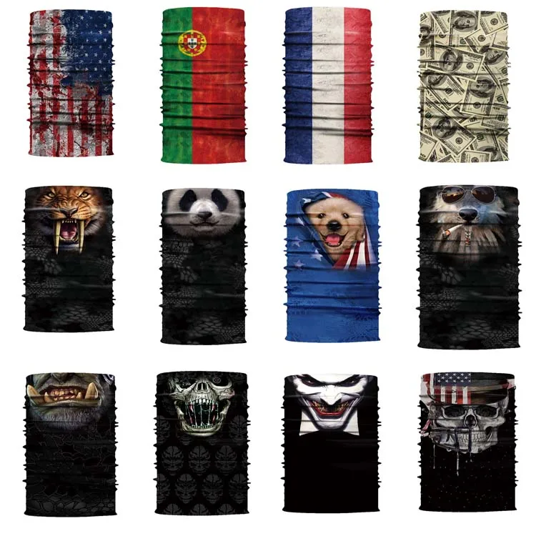 face shield neck gaiter anime triangle printed bandana tubular