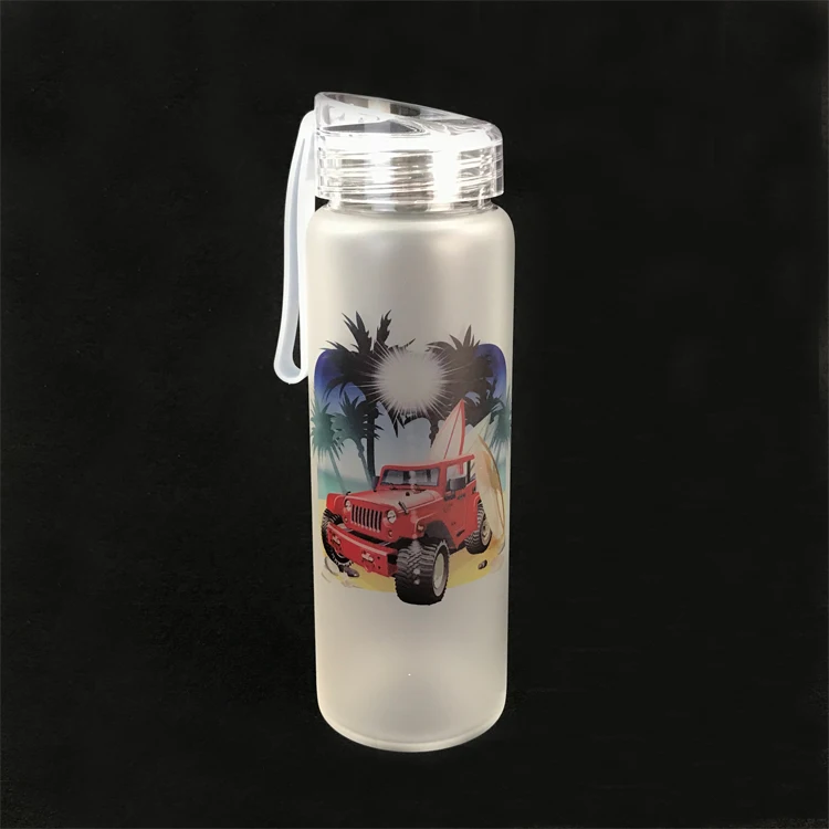 500ml Sublimation Blank Frosted Color Drinkware Matte Glass Water Bottle