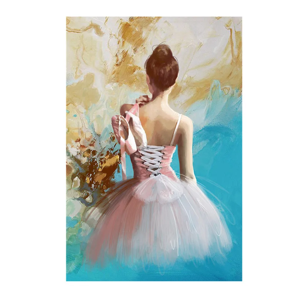 Beautiful Girl Ballet Dancer Wall Canvas Art Ballerina Painting
